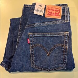 Levi's Classic Indigo Jeans Ribcage high rise straight leg 29 x 32 full length